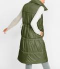 2-in-1-Stepp-Longweste mitStehkragen khaki