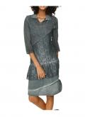 2 tlg. Designer-Kleid tannengrün