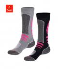 2er-Pack-Funktionskniestrümpfe schwarz+grau