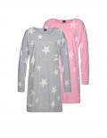 2er-Pack-Nachthemd rosa + grau