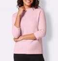3/4-Ärmeln-Pullover mit Stehkragen rosé
