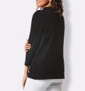 3/4-Ärmeln-Pullover mit Stehkragen schwarz