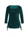 3/4-Arm-Samtshirt petrol
