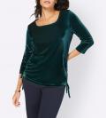 3/4-Arm-Samtshirt petrol