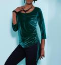 3/4-Arm-Samtshirt petrol