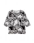 3/4-Arm-Shirt-Tunika ecru-schwarz