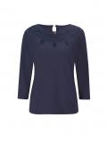 3/4-Arm-Shirt mit Cut-Out und Spitze marine