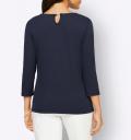 3/4-Arm-Shirt mit Cut-Out und Spitze marine