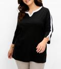 3/4-Arm-Shirt schwarz-weiß