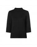 3/4 Arm-Stehkragenpullover schwarz