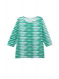 3/4-Arm-Streifenshirt grün-ecru