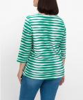 3/4-Arm-Streifenshirt grün-ecru