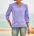 3/4-Arm-Sweatshirt mit Spitze lavendel
