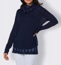 3-Tlg.Set Strickshirt+Top+Schal marine