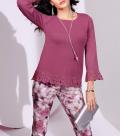 4-Pocket-Style-Jeans mauve-weiß-bedruckt