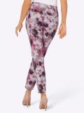 4-Pocket-Style-Jeans mauve-weiß-bedruckt