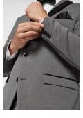 4Tlg-Designer-Herren-Anzug grau-schwarz