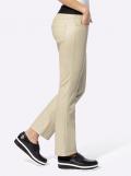 5-Pocket-Lederimitathose mitbreitem Bund beige