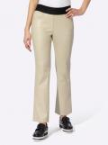 5-Pocket-Lederimitathose mitbreitem Bund beige