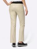 5-Pocket-Lederimitathose mitbreitem Bund beige