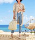 7/8-Jeans mit Lochstickereien blue-bleached