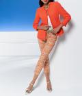 7/8-Stretch-Druckhose beige-orange