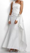 Abendkleid mit Schleppe creme Gr. 36