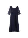 Abendkleid mitSpitze und Pailletten marine