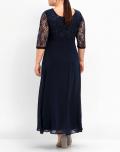 Abendkleid mitSpitze und Pailletten marine