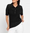 Ajour-Strick-Pullover mit Polokragen schwarz