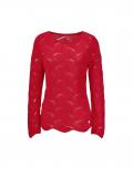 Ajourmuster-Lyocell-Pullover erdbeere