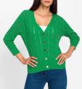 Ajourstrickjacke grasgrün
