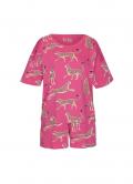 Allover-Animalprint-Shorty pink-gemustert
