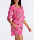 Allover-Animalprint-Shorty pink-gemustert