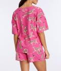 Allover-Animalprint-Shorty pink-gemustert