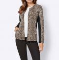 Animalprint-Jerseyjacke cognac-schwarz