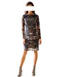 Animalprint-Kleid mit Strass braun-bunt Größe 38