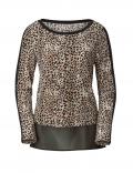 Animalprints-Blusenshirt cognac-schwarz