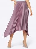 Asymmetrischer-Satin-Plisseerock mauve