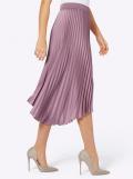 Asymmetrischer-Satin-Plisseerock mauve