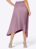 Asymmetrischer-Satin-Plisseerock mauve
