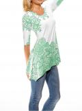 Asymmetrisches Designer-Shirt weiß-mint