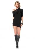 Asymmetrisches Tunikashirt schwarz