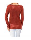 Bändchen-Pullover ziegelrot