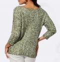 Bändchengarn-Pullover ecru-khaki