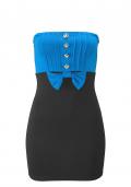 Bandeau-Kleid royalblau-schwarz