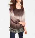 Batikbluse taupe-sand