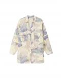Batikoptik-Longbluse hellbeige-blau