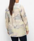 Batikoptik-Longbluse hellbeige-blau