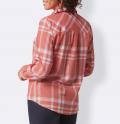 Baumwoll-Woll-Bluse grapefruit-ecru-kariert